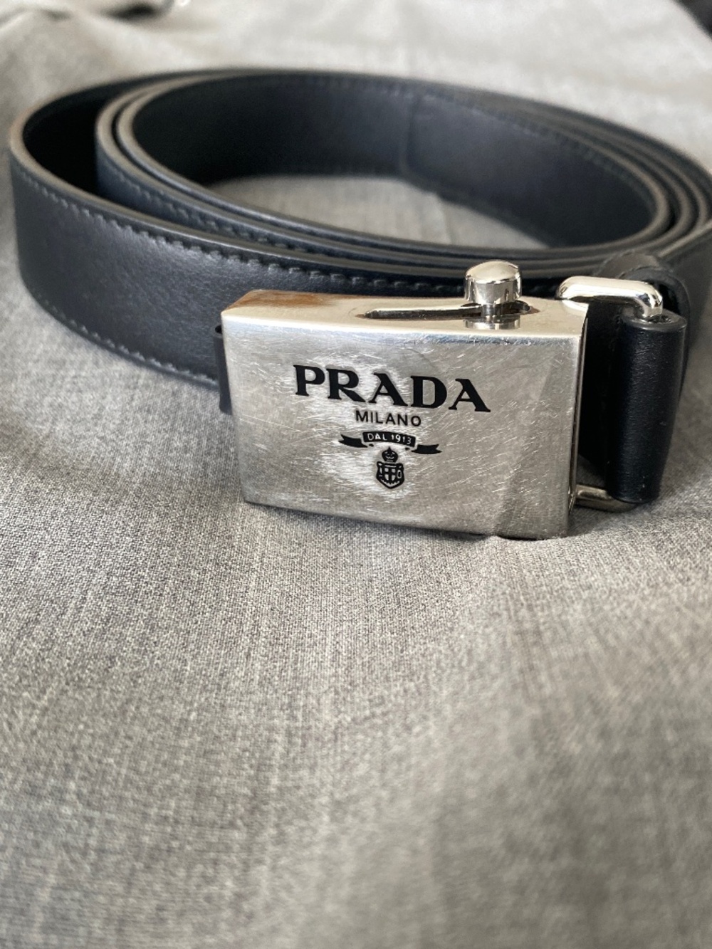 Prada Smooth Calf Buckle Belt - Size 95